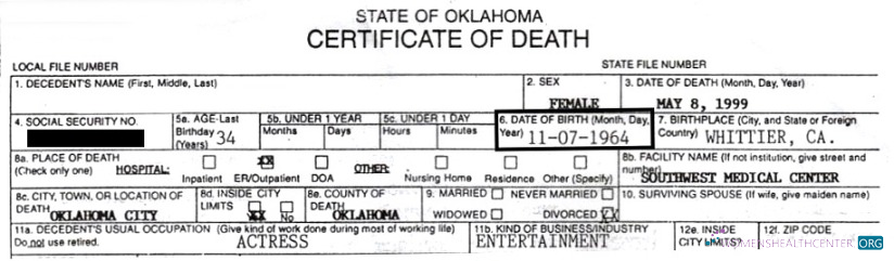 Download USA Government of Oklahoma death certificate Photoshop template
